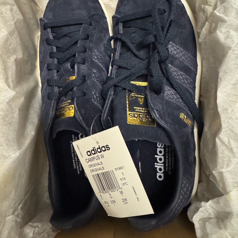 Adidas Men's Campus Sneakers - Dark Blue and Gold